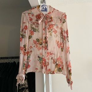 Zara floral blouse